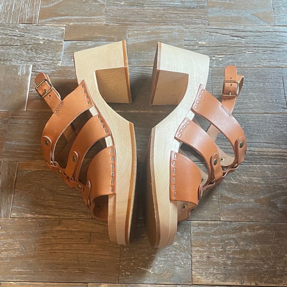 Swedish Hasbeens Brassy High Vachetta Leather Sandals🖤 - Picture 11 of 14